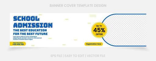 back to school admission banner cover website social media vector