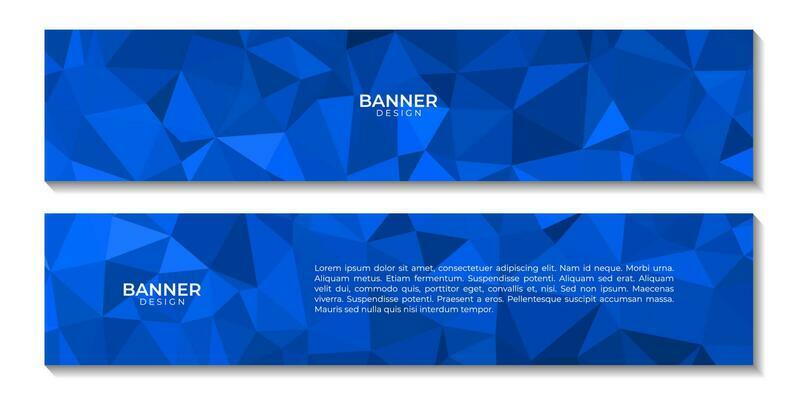 set of banners abstract blue background geometric triangles