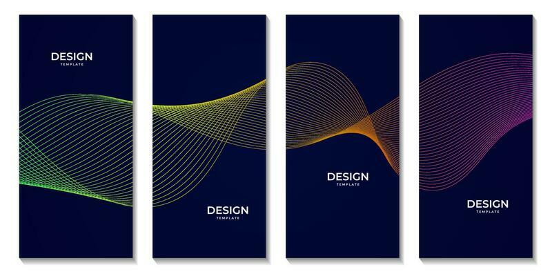 set of brochures. abstract wave modern colorful background