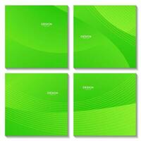 abstract squares green wave gradient background vector