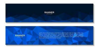 set of banners abstract blue geometric background with triangles and space for text vector