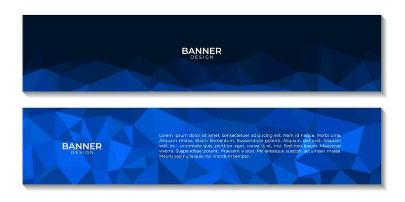 set of banners abstract blue geometric background with triangles and space for text