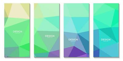 set of brochures. abstract colorful geometric background with triangles vector