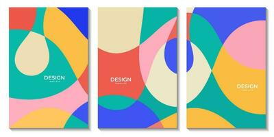 set of flyers. set of book covers. abstract arts colorful organic background. vector