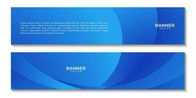 set of abstract banners blue wave gradient background vector