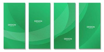 abstract green wave gradient background vector