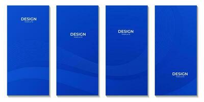 set of brochures. abstract blue wave gradient background vector