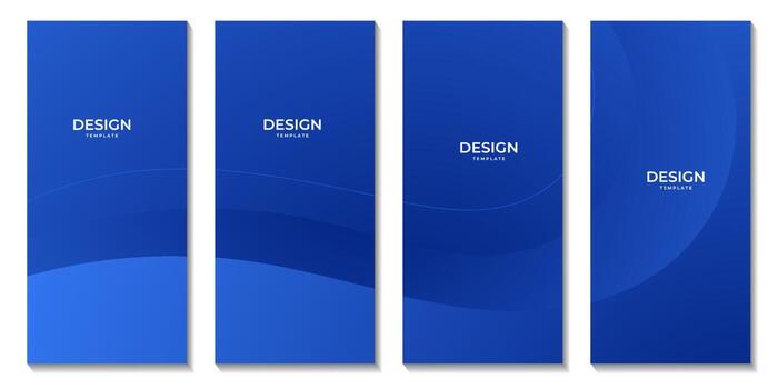 brochures design with simple abstract blue wave gradient background vector