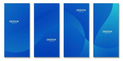 abstract banners blue wave gradient background vector