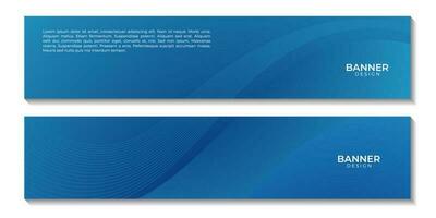 set of banners abstract modern blue wave background vector