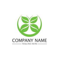 LEAF AND NATURE TREE LOGO FOR BUSINESS VECTOR GREEN PLANT ECOLOGY DESIGN