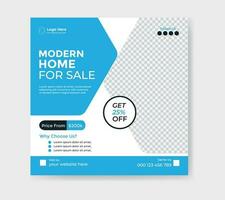 Real estate modern house sale social media post Design vector