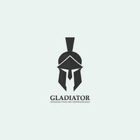 Spartan helmet, gladiator logo template vector icon design, head icon of warriors, soldier