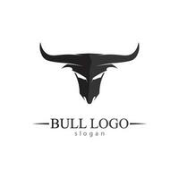 Bull horn and buffalo logo and symbols template icons app vector