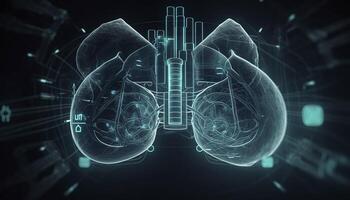 Smoky lungs of a smoker on a dark background isolate medical concept 3d illustration photo