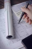 architect drawing, design desk, drawing, architect photo