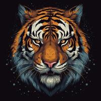 Epic tiger head illustration photo