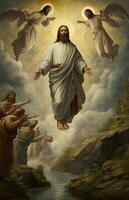 The Ascension of Jesus Christ. AI generativ photo