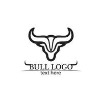 Bull horn and buffalo logo and symbols template icons app vector