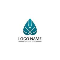 Tree leaf vector and green logo design friendly concept