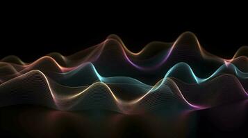 abstract wave background with blue, pink and black lines, in the style of light purple and red, uhd image, sparse backgrounds, smokey background, generate ai photo