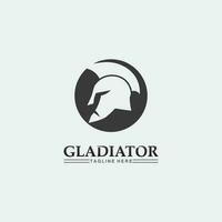 casco espartano, diseño de icono de vector de plantilla de logotipo de gladiador, icono de cabeza de guerreros, soldado