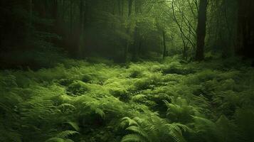 Earth Day and World Environment Day, Spring, Beautiful Natural Verdant green forest in Summer, generate ai photo