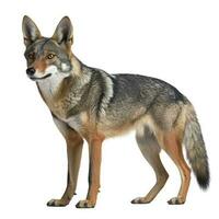Jackal isolated on white background, generate ai photo