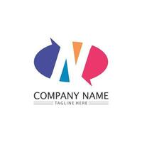 N logo font company logo business and letter initial N design vector and letter for logo