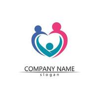 Community people care logo and symbols template vector