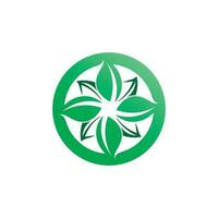 Tree leaf vector and green logo design friendly concept