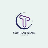 T letter, T logo vector font alphabet design and icon T