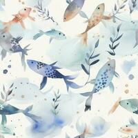 watercolor koi fish illustration, Watercolor Pattern, Generate Ai photo