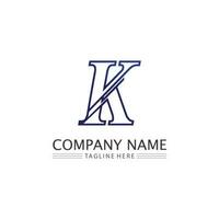 K logo design K letter font Concept Business logo vector and design initial company