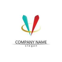 V Letter Logo Template vector