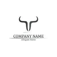 Bull and cow animal, logo and vector horn and buffalo logo and symbols template icons app