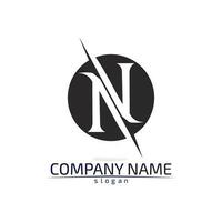 N font NLetter Logo Template vector and desain