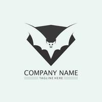 Bat logo animal and vector, wings, black, halloween, vampire, gothic, illustration, design bat icon vector