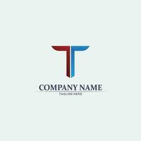 T letter, T logo vector font alphabet design and icon T