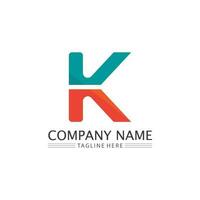 K logo design K letter font Concept Business logo vector and design initial company