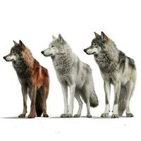 Wolf isolated on white background, generate ai photo