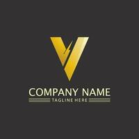 V Letter Logo Template vector