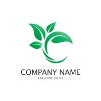 LEAF AND NATURE TREE LOGO FOR BUSINESS VECTOR GREEN PLANT ECOLOGY DESIGN