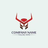 Spartan helmet, gladiator logo template vector icon design, head icon of warriors, soldier