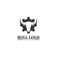 cabeza de búfalo de toro, vaca, vector de diseño de logotipo de mascota animal para búfalo de cuerno deportivo, animal, mamíferos, logotipo de cabeza, salvaje, matador