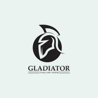 Spartan helmet, gladiator logo template vector icon design, head icon of warriors, soldier