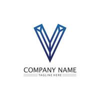 V Letter Lightning Logo Template vector