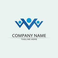 Community logo people work team and business vector logo and design group family