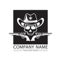 sombrero de vaquero, logotipo, icono, vector, diseño, plantilla vector