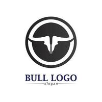 vector de aplicación de iconos de plantilla de logotipo y símbolos de cuerno de toro